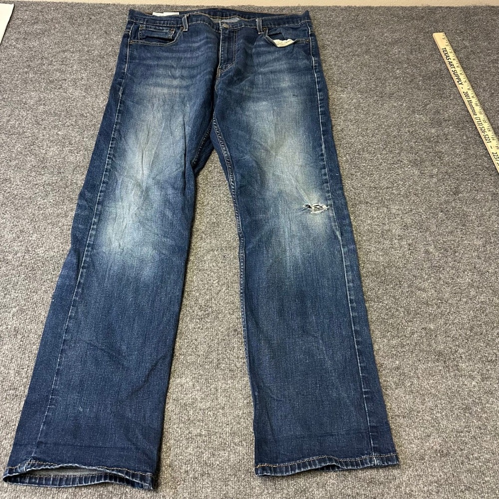 Levi's Jeans Mens Size 36x34 Blue 569 Loose Straight Distressed 00569-0242
